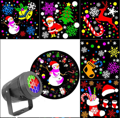 White Rotating Snowflake Blizzard Projection Light, LED Christmas Projector for Home, Holiday Displays, Weddings and Parties