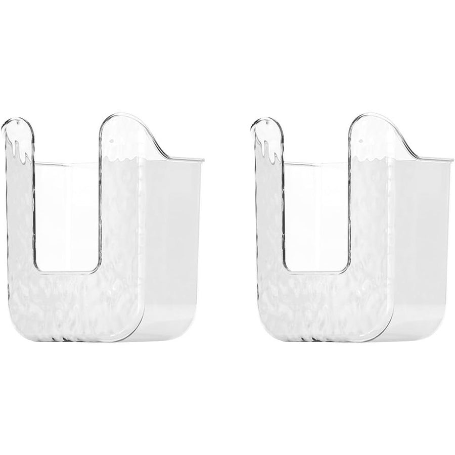 2 Pcs Bathroom Toilet Wall-Mounted Wet Wipes Dispenser Kitchen Wipes Wall Mount Storage Box (Transparent White)