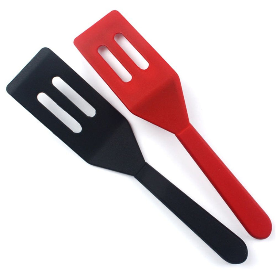 2 pack Baking Mini Serving Spatula, 20.3cmX4.2cm, Heat-Resistant Flexible Nonstick Silicone, Red and black