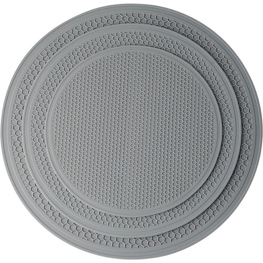 8 10 12 Inch Microwave mat, Multi-Purpose Hot Pad,Pot Holder,Baking,Drying, Silicone mats for Microwave,Dishwasher Safe - Splatter Guard, Set of 3,Grey