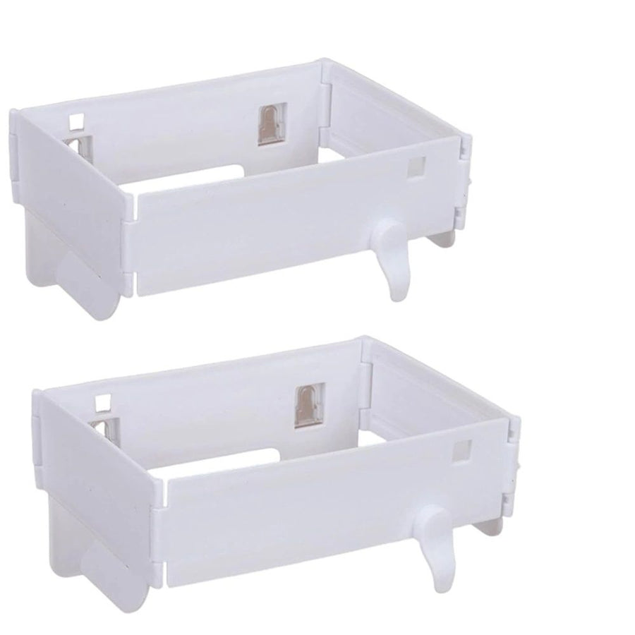 2 pack Foldable Trash Bag Holder, Hanging Waste Garbage Can Rack Closure Waste Bag Hanger Racks with Fixing Snap for Kitchen Cabinets Doors