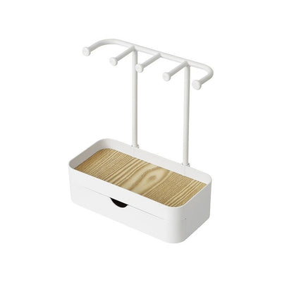 Jewelry Holder Organizer, Jewelry Display Stand with Holder and Plastic Tray, white Double-Layer （only box）