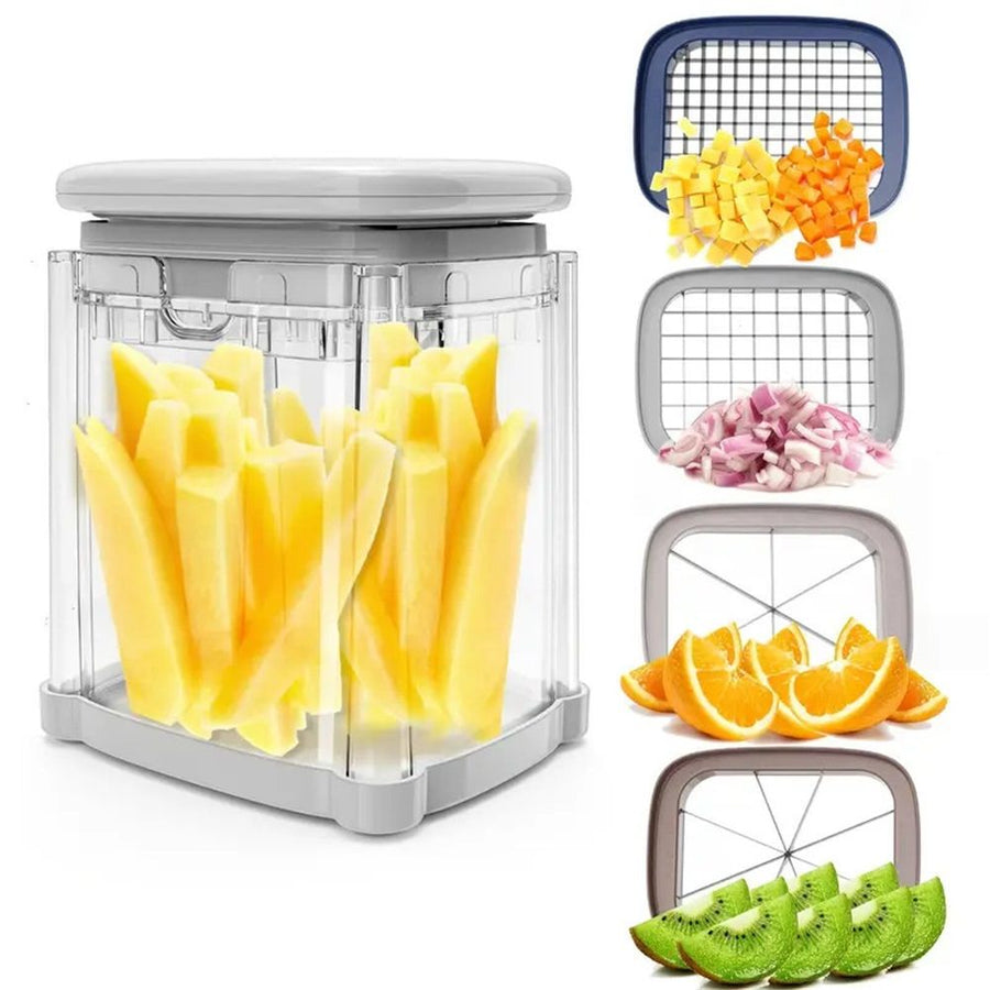 Vegetable Chopper: Veggie Dicer Fruit Slicer, Potato French Fry Cutter, Wedge Cutter, Onion Chopper, Safe to Use, Easy to Clean & Store（Only box）