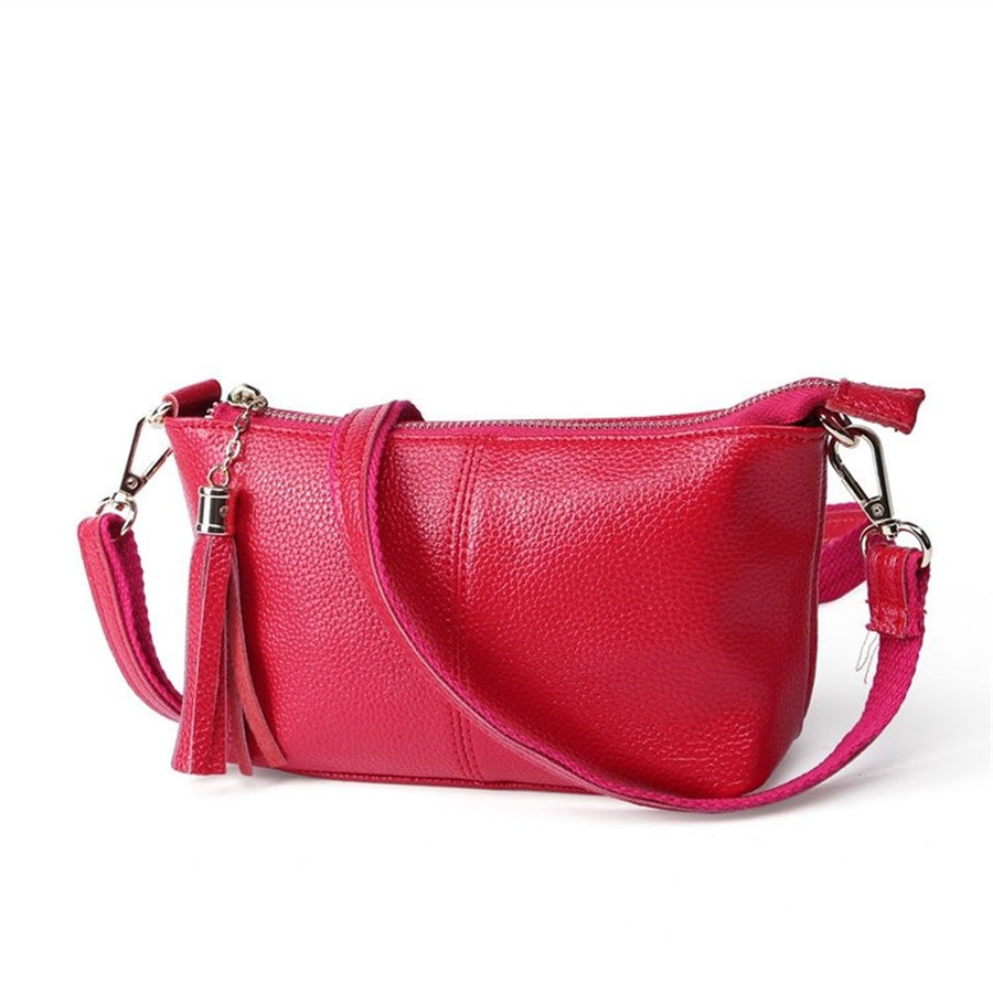 Genuine Leather Wristlet Clutch for Women Ultra-Slim Ladies Credit Card Holder Wallet Purses（rose red）