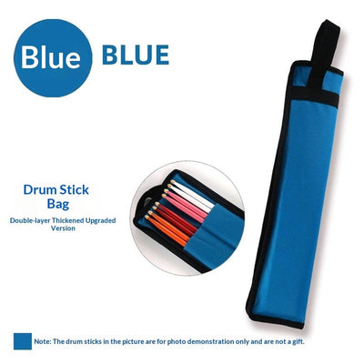 2 pack Drumsticks Bag Drum Sticks Bag Holder Drumstick Percussion Carrying Case Handbag Oxford Bag Gift for Drummers, Beginners in Band (blue,Only bags)