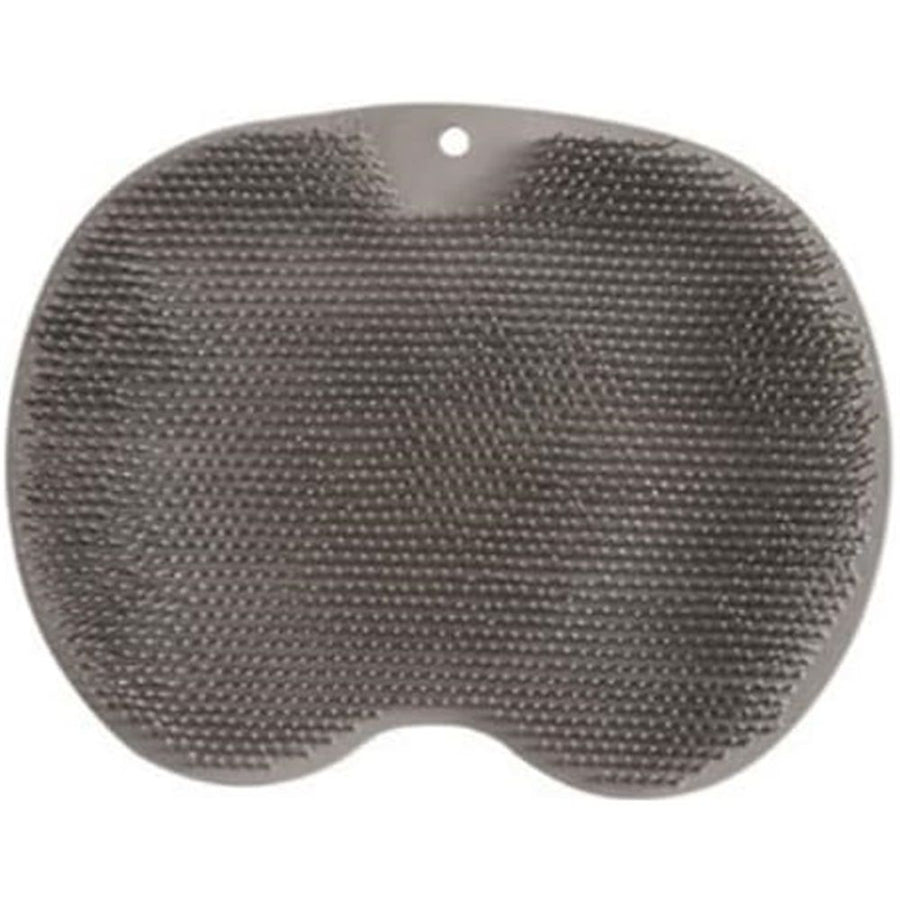 Shower Foot Scrubber Mat with Non-Slip Suction Cups, Non Slip Bathtub and Shower Mat with Suction Cups and Drain Holes, Foot Back Cleaning Pad Back Washer Exfoliating Bath Wash Pad (Grey)