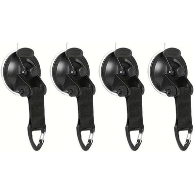 4 PCS Suction Cups Heavy Duty with Hooks,Outdoor Strong Suction Cup Wall Anchor for Camping Tarp Accessory,Car Side Awning,RV Boat Window Glass Camping Trap