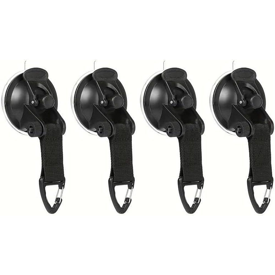 4 PCS Suction Cups Heavy Duty with Hooks,Outdoor Strong Suction Cup Wall Anchor for Camping Tarp Accessory,Car Side Awning,RV Boat Window Glass Camping Trap