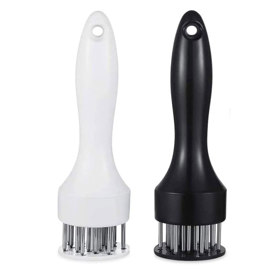 White 16-Needles Food-Grade Stainless Steel Meat Tenderizer, Household Manual Steak Tenderising Tool, Meat Piercing Breaker for BBQ Beef, Pork & Chicken