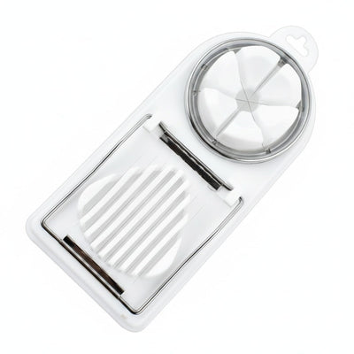 White Generic 1pcs Egg Slicer Vertical Cut Cutter Flower Type 2In1 Boiled Egg Slicer