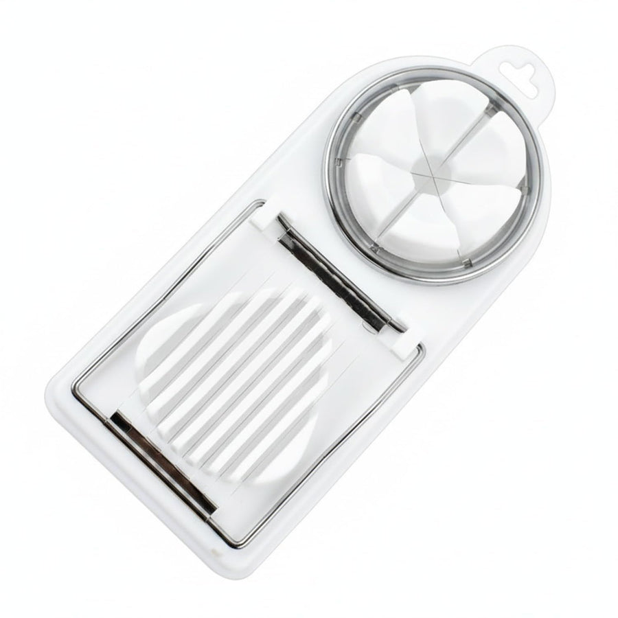 White Generic 1pcs Egg Slicer Vertical Cut Cutter Flower Type 2In1 Boiled Egg Slicer