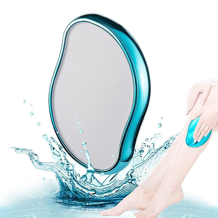 Blue Crystal Hair Eraser for Women Men, Reusable Painless Body Hair Remover, Portable Exfoliation Epilator Tool to Remove Hair on Arms Legs Back