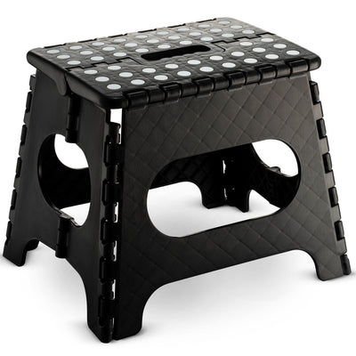 Black Medium Thick Anti slip Folding Stool Outdoor Camping Portable Folding Stool Home Multi functional Home Leisure Gaomaza