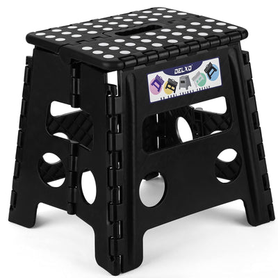 Black large thick anti slip folding stool for outdoor camping, portable folding stool for home use, multifunctional home leisure, and more