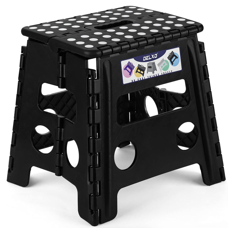 Black large thick anti slip folding stool for outdoor camping, portable folding stool for home use, multifunctional home leisure, and more