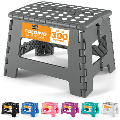 Gray small thick anti slip folding stool, portable folding stool for outdoor camping, multifunctional home use, leisure, and home use