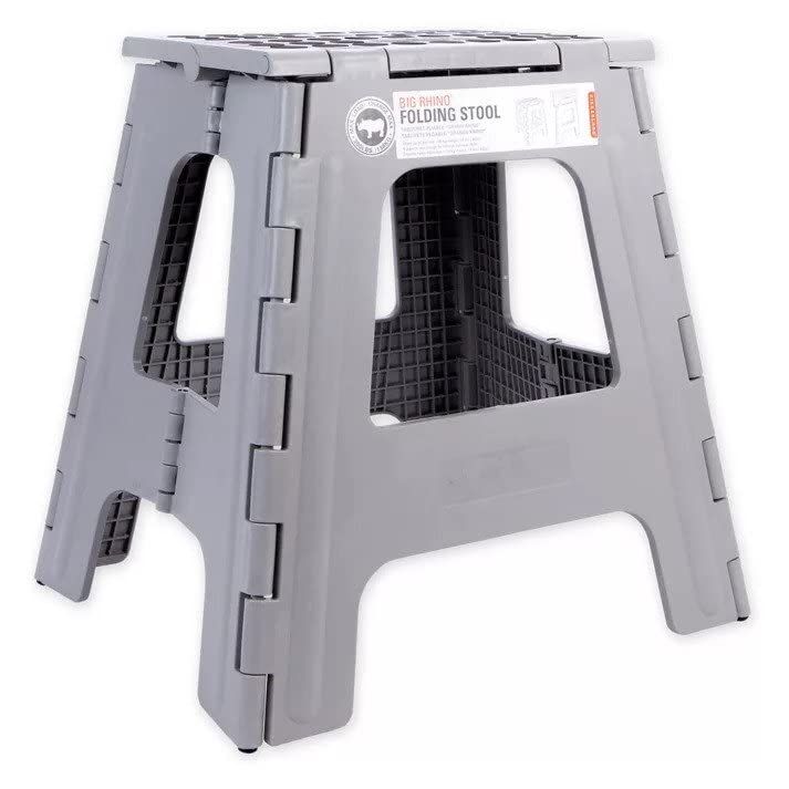 Grey large thick anti slip folding stool, portable folding stool for outdoor camping, multifunctional home and leisure, Gaomaza
