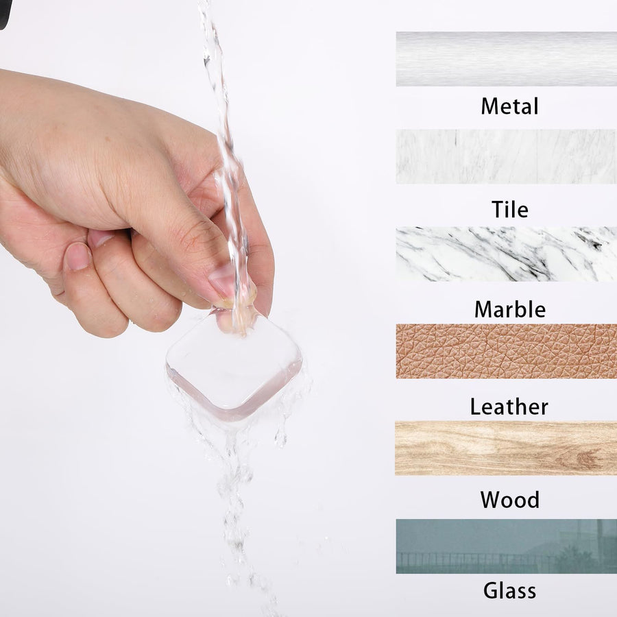 Door Stopper Wall Protector, 3 Pcs Transparent Door Knob Wall Protector Thicken Square Walls Shield Bumper Guard from Doors Knobs, Sturdy Self Adhesive, Reusable Washable for Office Home