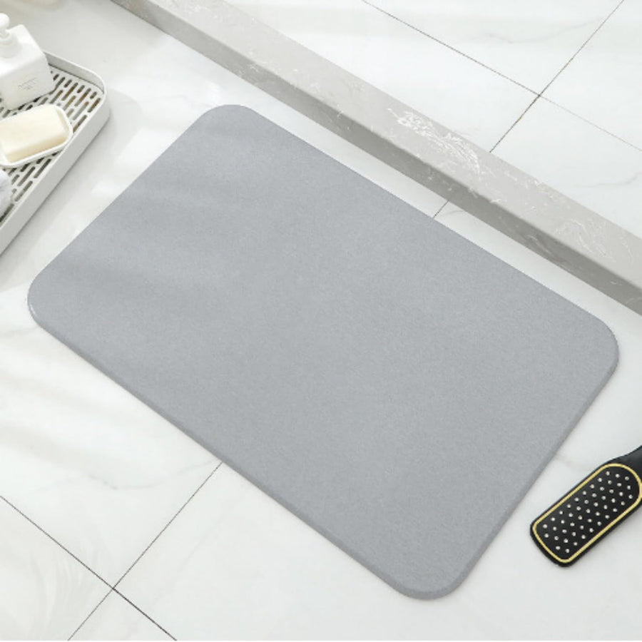 Light gray premium pure cotton bathroom mat, ultra-soft, absorbent, quick-drying bathroom rug, non-slip, washable bathroom mat(60cm*40cm)