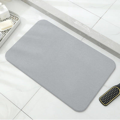 Light gray premium pure cotton bathroom mat, ultra-soft, absorbent, quick-drying bathroom rug, non-slip, washable bathroom mat(40cm*30cm)