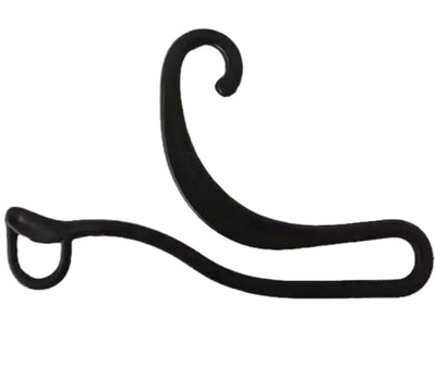 5 black socks with plastic large hanging hooks, female socks with dragon hooks, male socks with large curved hooks, geometric irregular hanging hooks, sock hooks