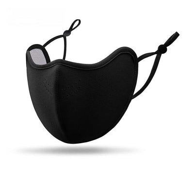 Black thick plush thermal mask with breathable holes, women's windproof and cold proof skiing mask, warm winter outdoor snow sports mask