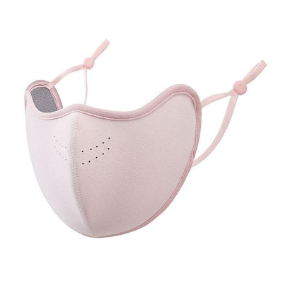 Pink thick plush warm mask with breathable holes, women's windproof and cold proof skiing mask, warm winter outdoor snow sports mask