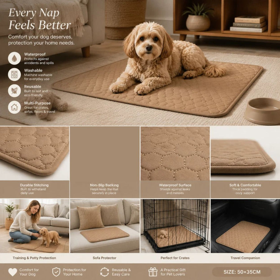 2pcs Coffee Pet Pad, Size S (50×35cm)