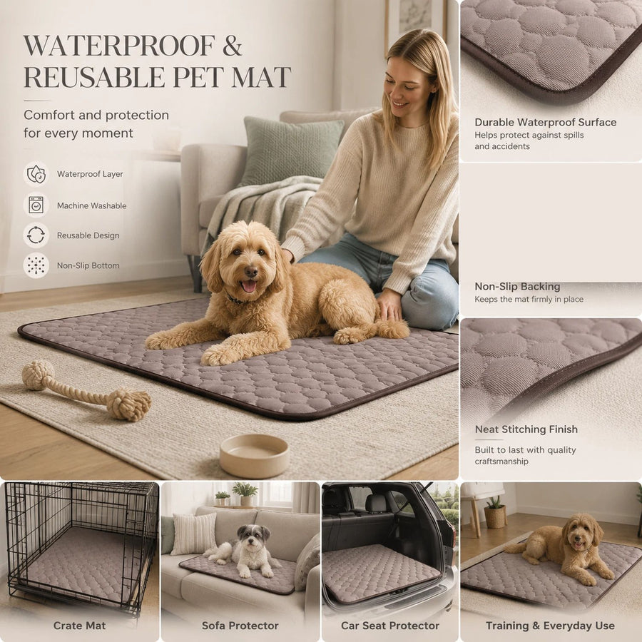 2pcs Coffee Ice Silk Pet Pad, Size S (50×40cm)