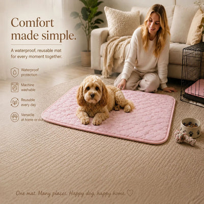 2pcs Pink Ice Silk Pet Pad, Size XL (100×75cm)