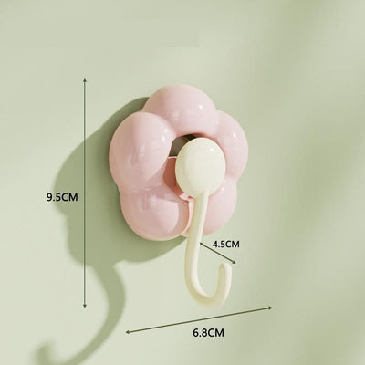 3pcs Flower Suction Cup No Trace Hooks, Cherry Blossom Pink