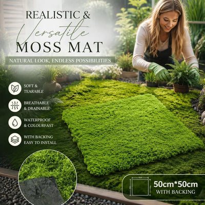 Light Green Preserved String Moss Mat Fabric Backing 50脳50cm Table Decor