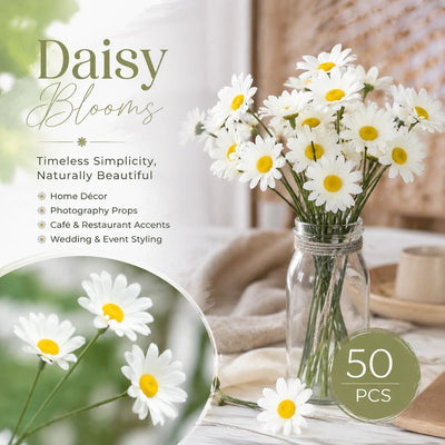 Sunshine Australian Patio Artificial Chamomile, Soft Floral Ornament For Wedding & Hotel 50 pcs