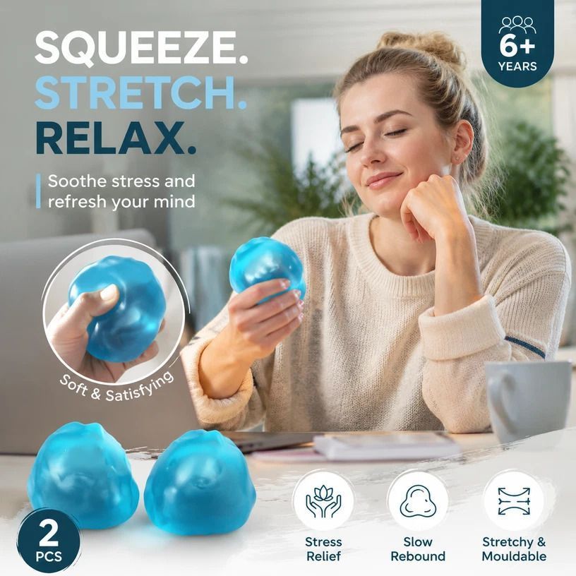 Cool Moldable Squishy 6cm Blue Maltose 2 Pack, Coastal Calm Twin Pack