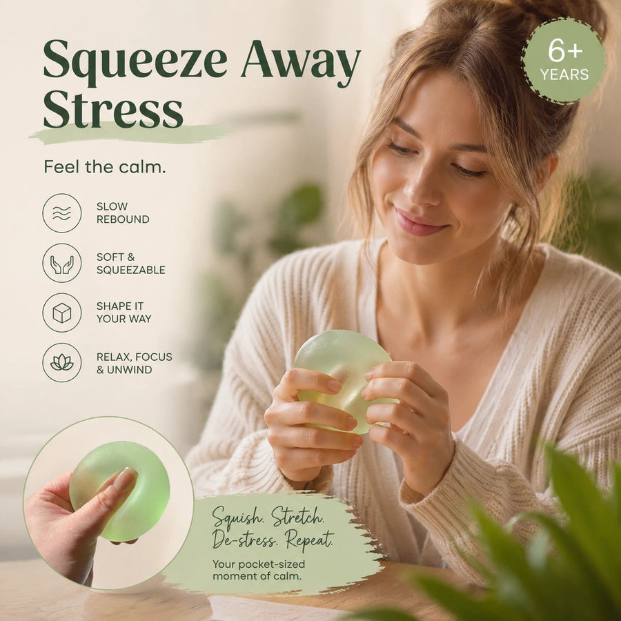 Fresh Dreamy Green Squishy, Garden Style Calming Squeeze Toy 6cm 3 Pack