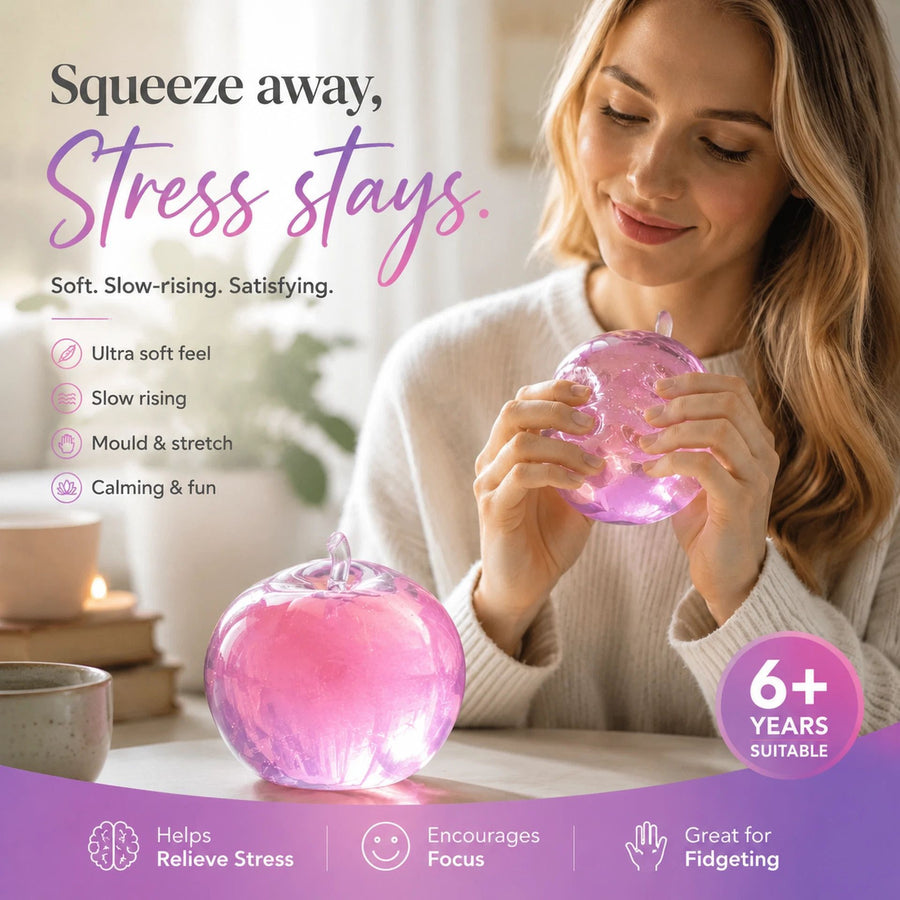 Sweet Pink Apple Maltose Squishy, Lazy Patio Stress Relief Toy 6cm 3 Pack