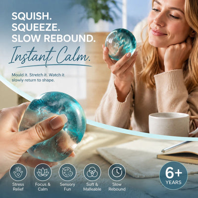 Handmade Silky Squishy Stress Toy 6cm Clear Blue