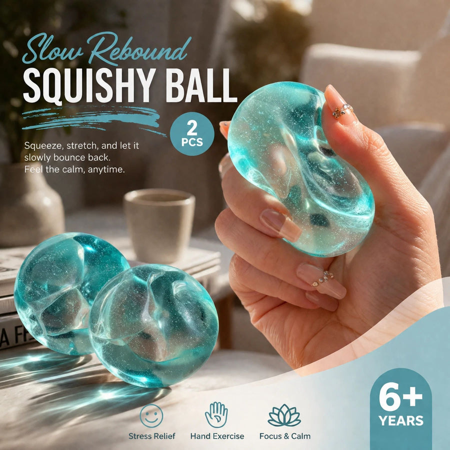 Silky Clear Blue Squishy 6cm 2 Pack