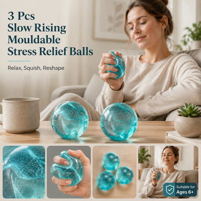 Clear Blue Handmade Squishy 6cm 3 Pack