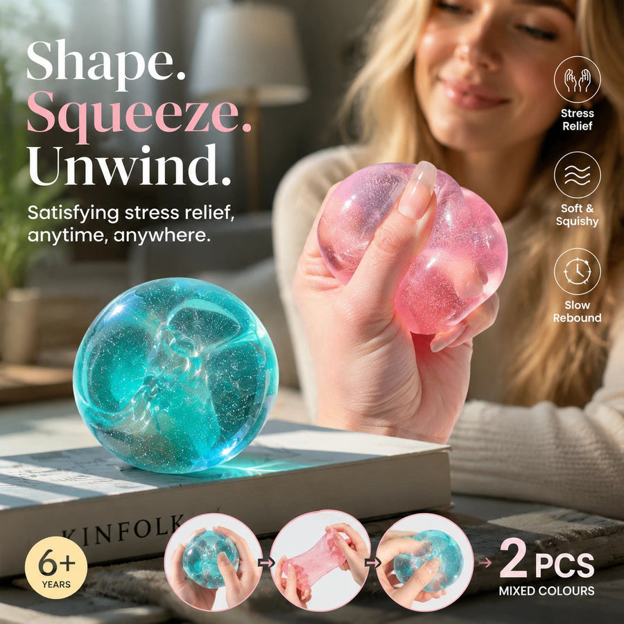 Mixed Clear Blue & Baby Pink Squishy 6cm 2 Pack