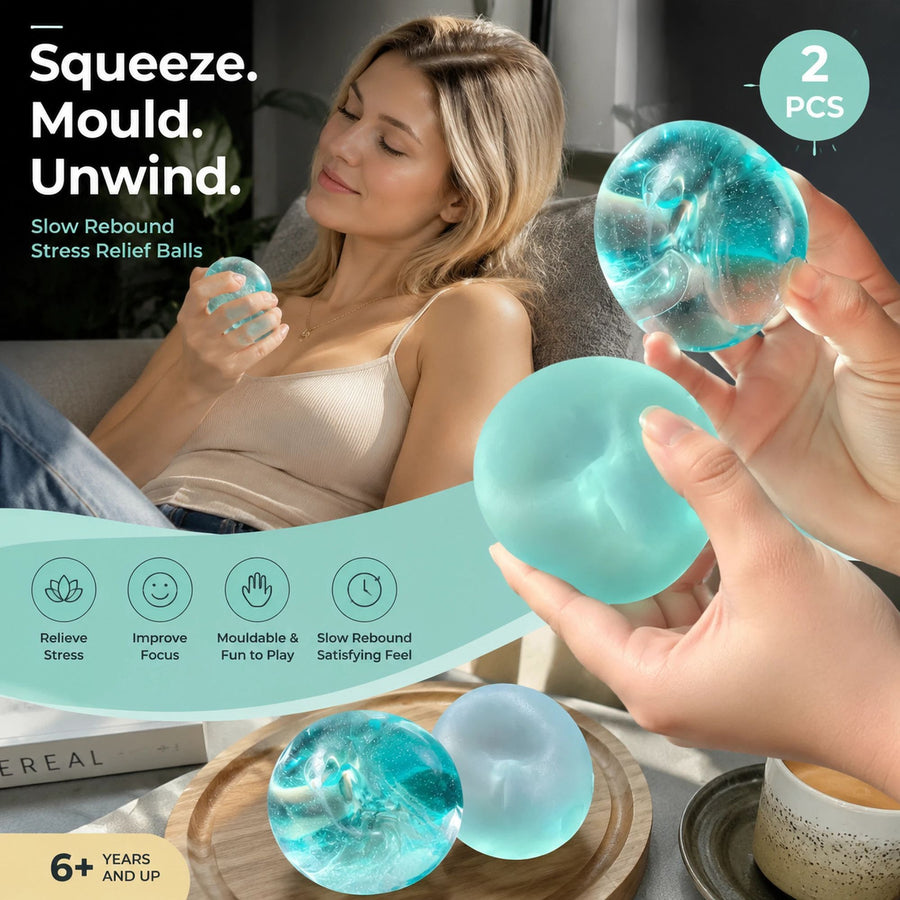 Mixed Clear Blue & Matte Dreamy Blue Squishy 6cm 2 Pack