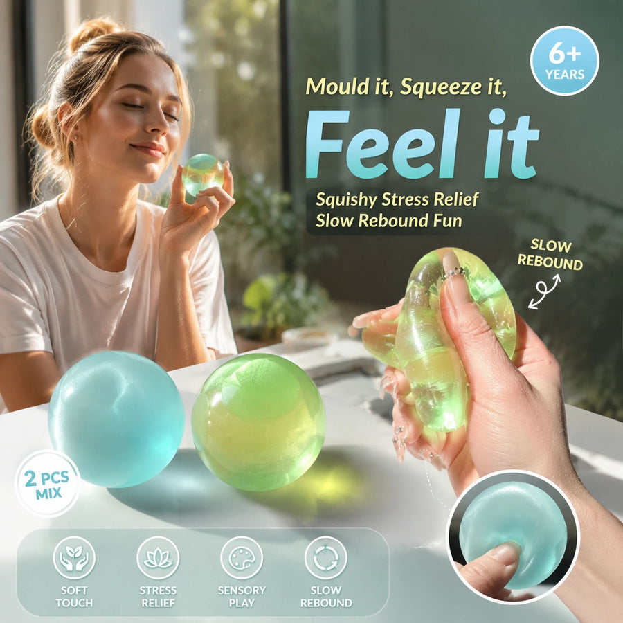 Mixed Grape Green & Matte Dreamy Blue Squishy 6cm 2 Pack