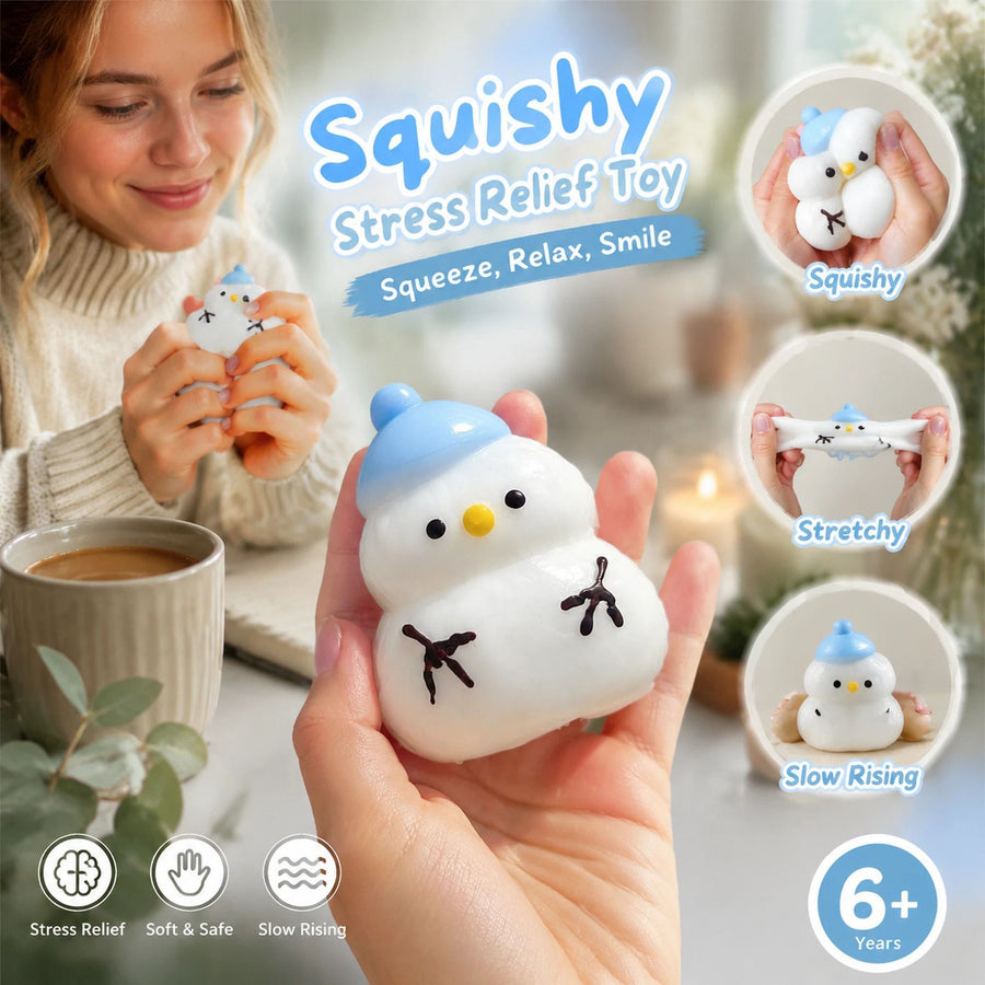 Cool Tone Mud Feel Squeeze Toy, Relax After Outdoor Trips – Blue Snowman