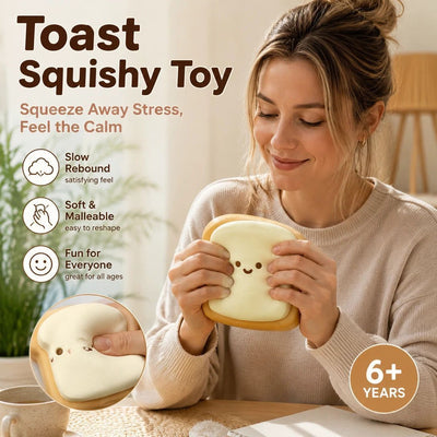 Cheerful Toast Squishy, Gentle Squeeze Toy To Ease Daily Tension