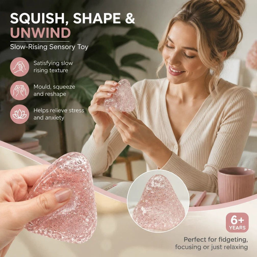 Clear Pink Large Strawberry Squishy, Lightweight Chill Desk Fidget