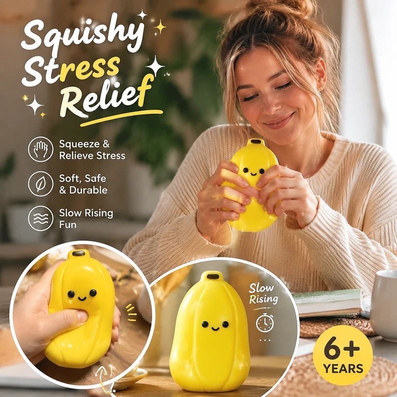 Sunny Yellow Banana Squishy, Creamy Mud Feel For Daily Unwinding