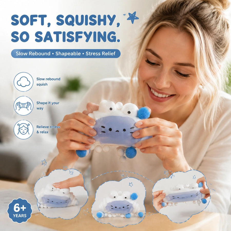 Salty Sea Salt Croissant Squishy, Crisp Mud Feel Coastal Chill Toy
