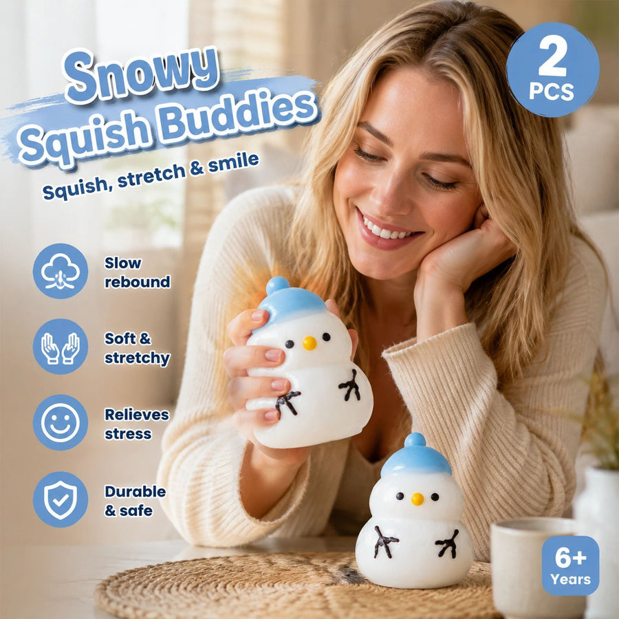 Blue Snowman Cool Tone Squeeze Toy Twin Set, Post-Outdoor Unwind Duo
