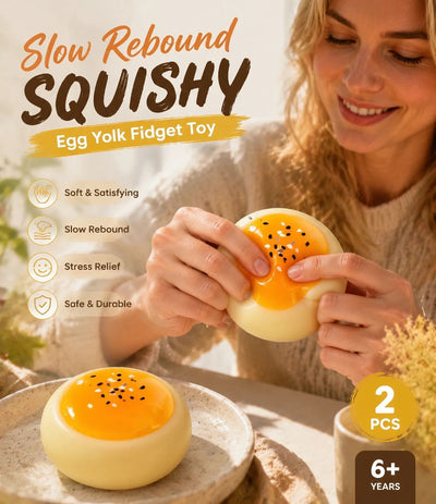 Oversized Custard Pastry Mud Squishy Twin Pack, Double Anxiety Relief Toys