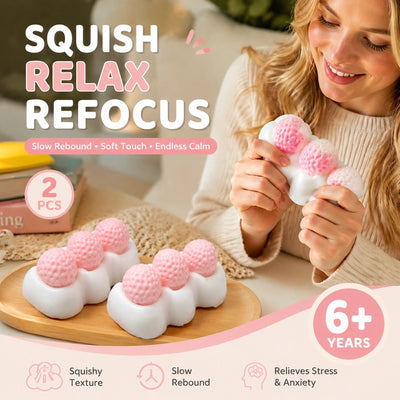 Strawberry Cream Stick Gentle Squishy 2 Pack, Stress Calming Squeeze Duo